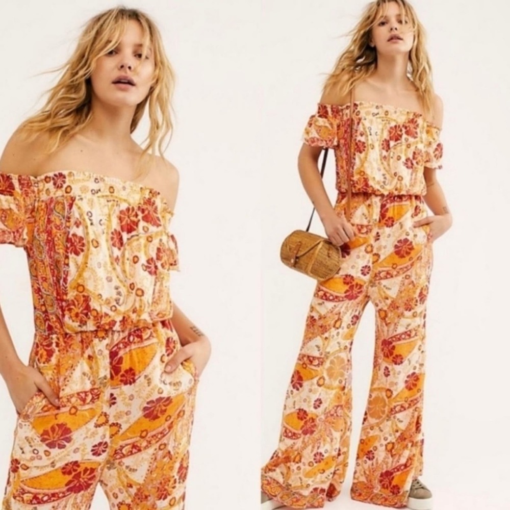NWOT Free People Carmen Off The Shoulder Jumpsuit. XS